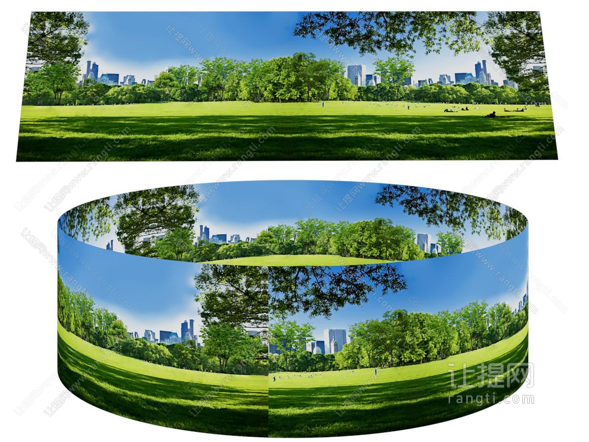 现代公园 公园 树林 外景贴图 植物 蓝天
