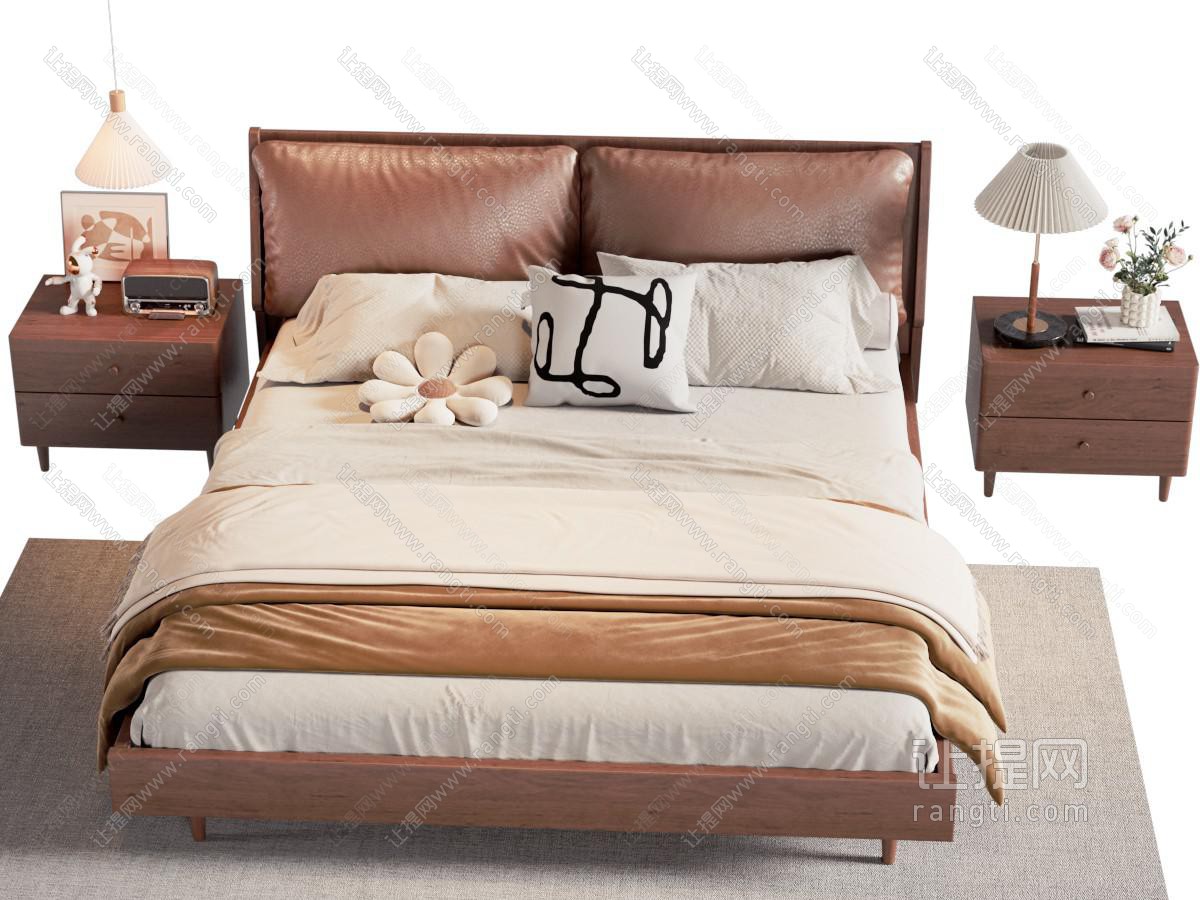 中古风双人床
