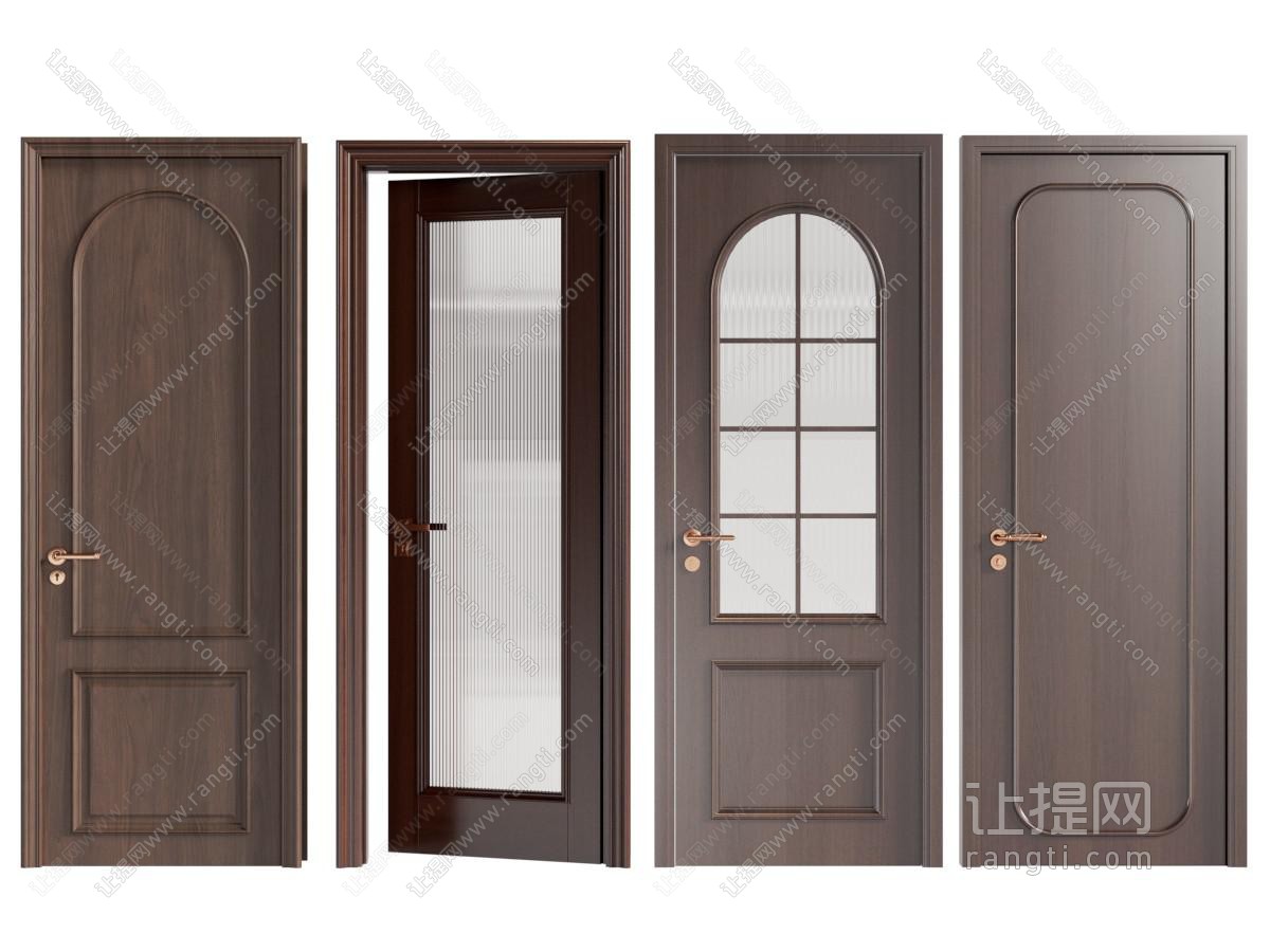 中古风入户门 木门 房门 平开门