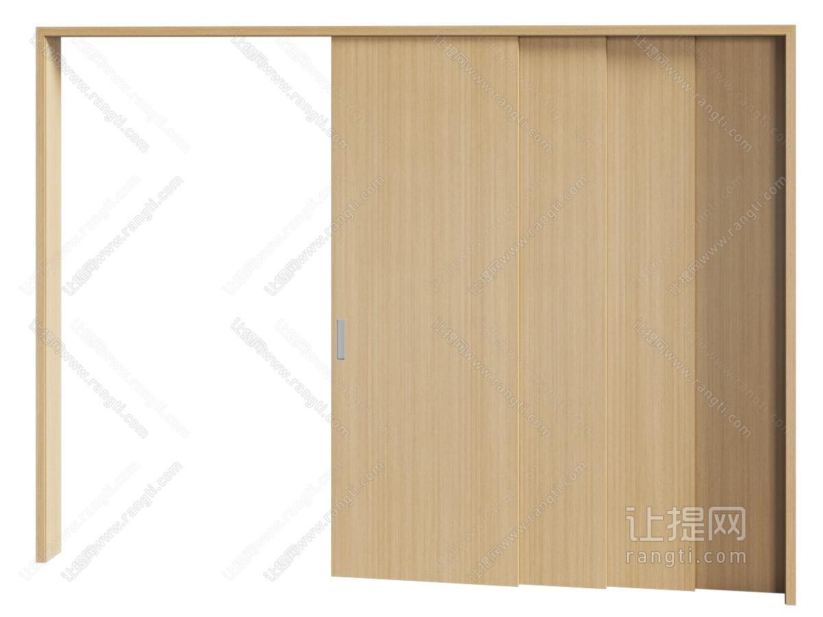 现代实木折叠推拉门
