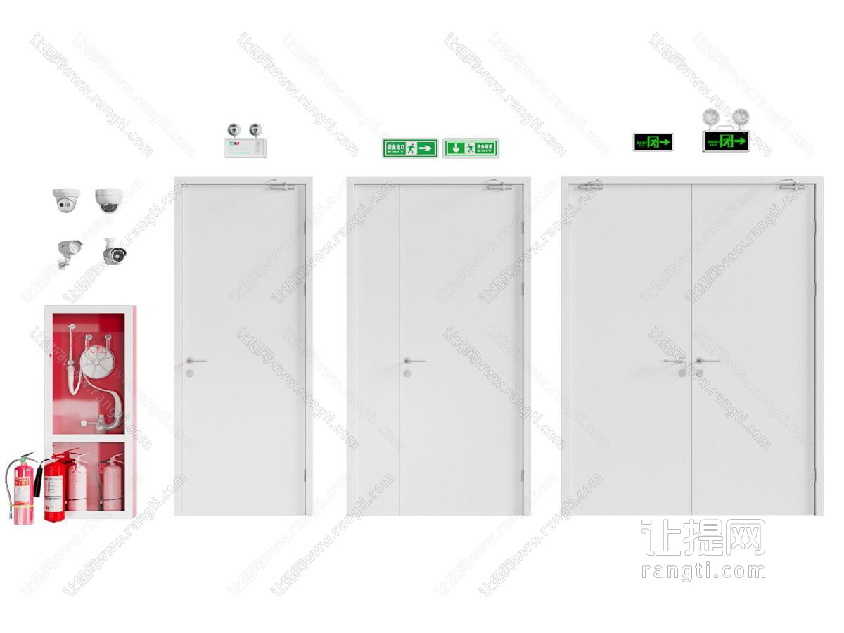现代防火门 消防门 应急照明灯 消防器材