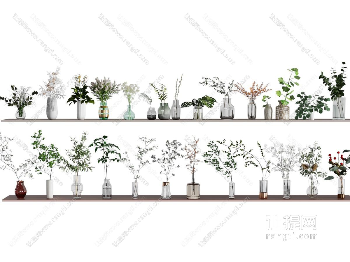 水生植物 现代花瓶花卉 绿植摆件花艺摆件 花瓶花艺水