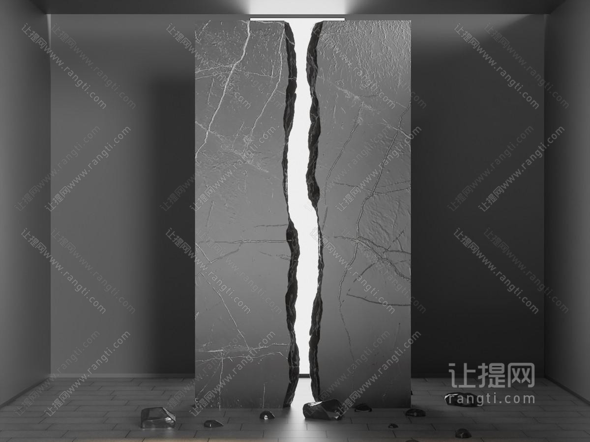 现代石头艺术装置 摆件