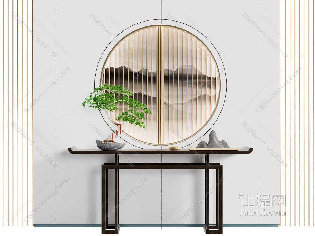 新中式实木端景条案