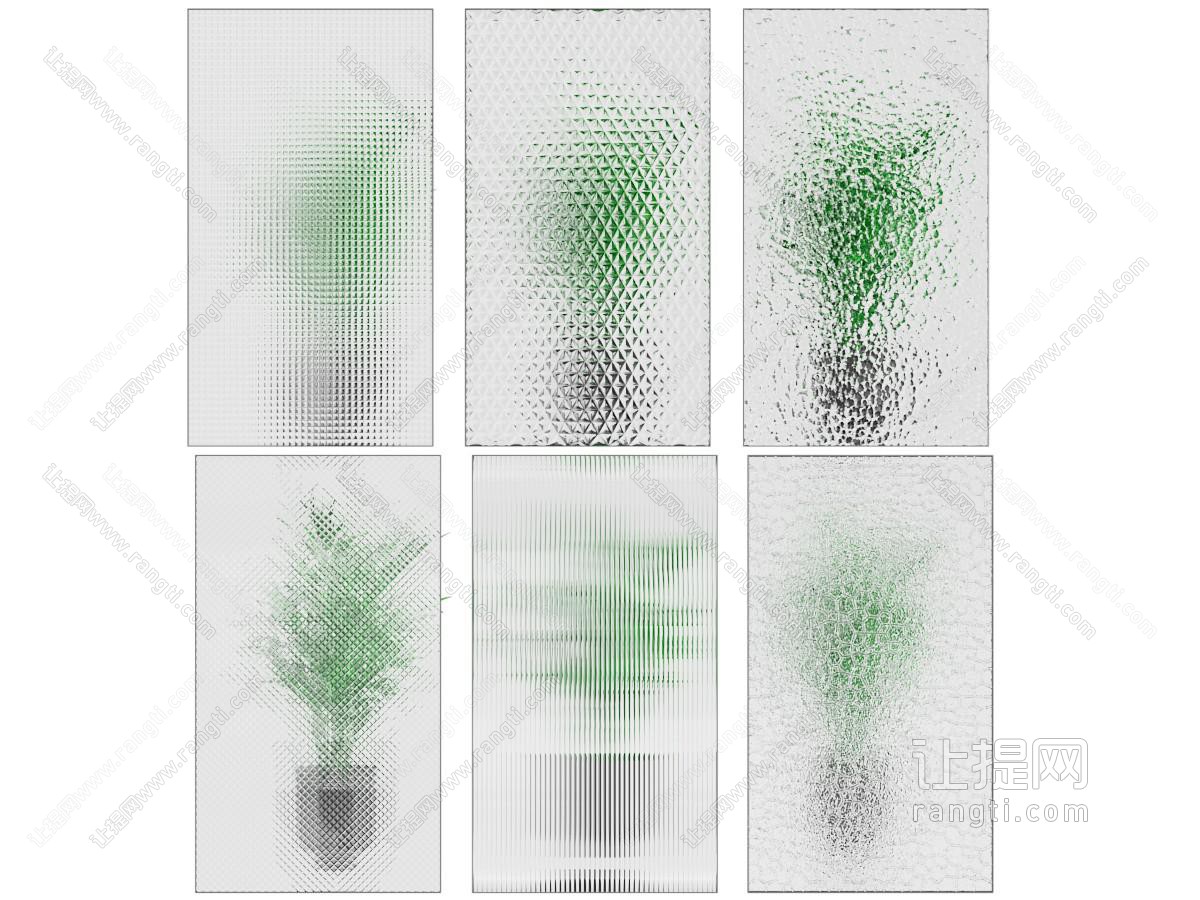 现代花纹玻璃隔断