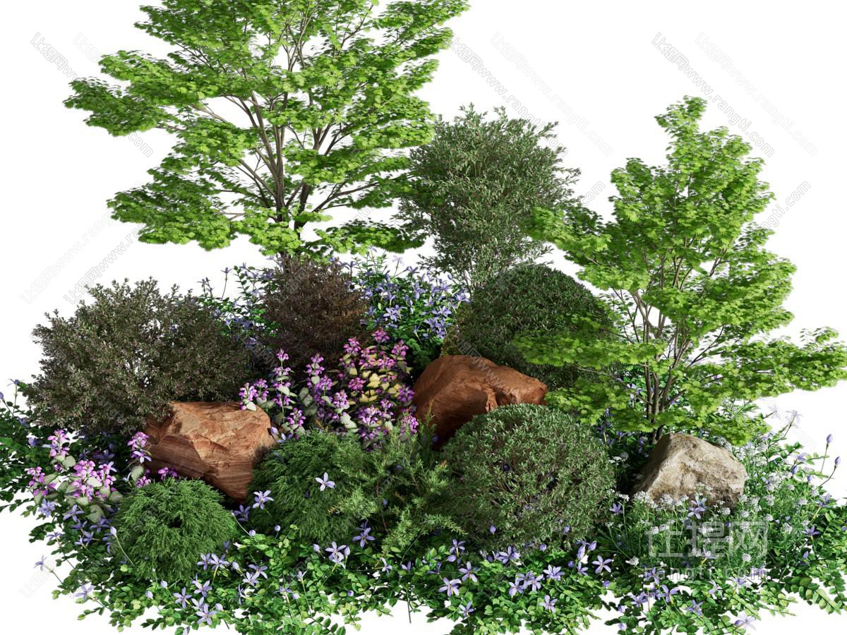 现代公园花草灌木景观园艺小品