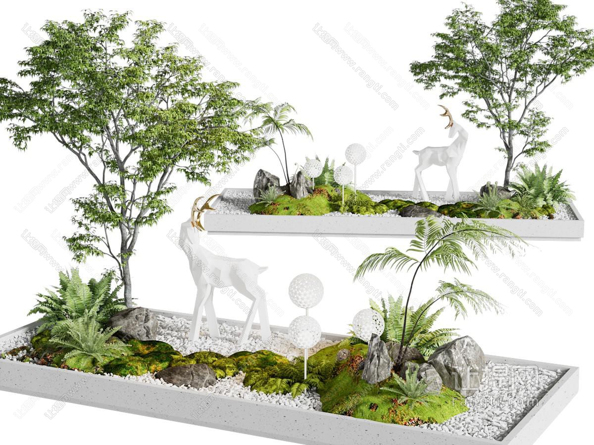 植物造景 庭院小品 植物堆 微地形