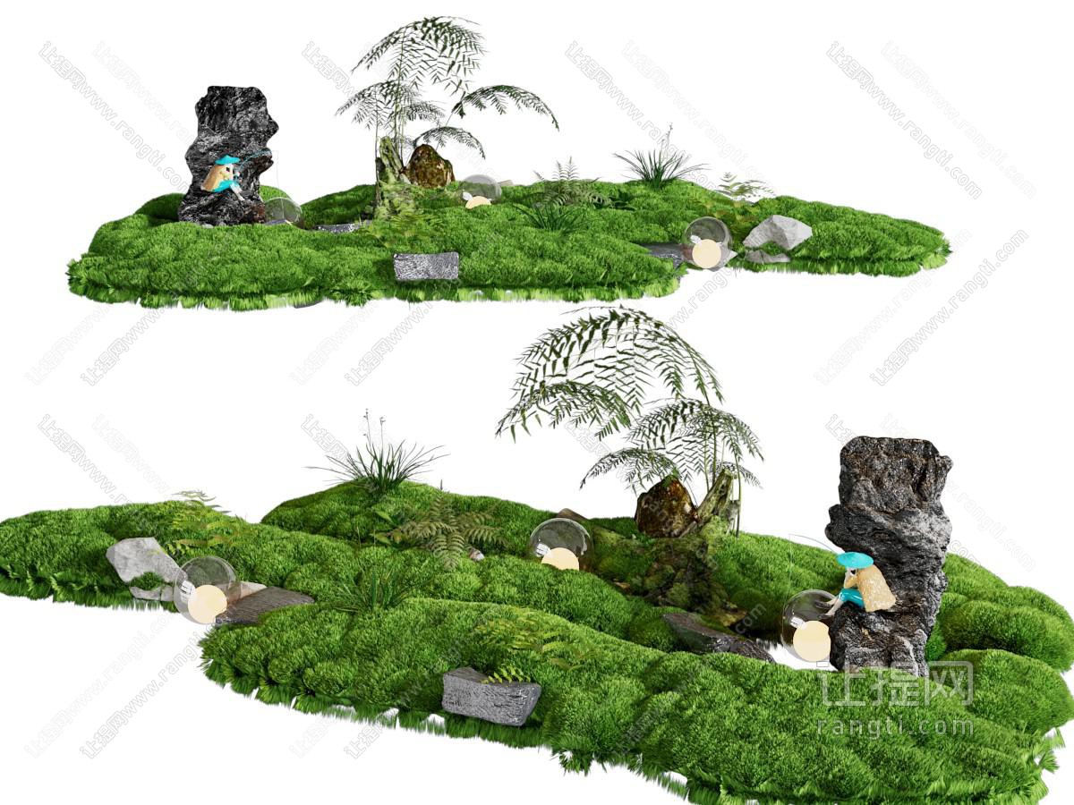 现代景观苔藓园艺小品