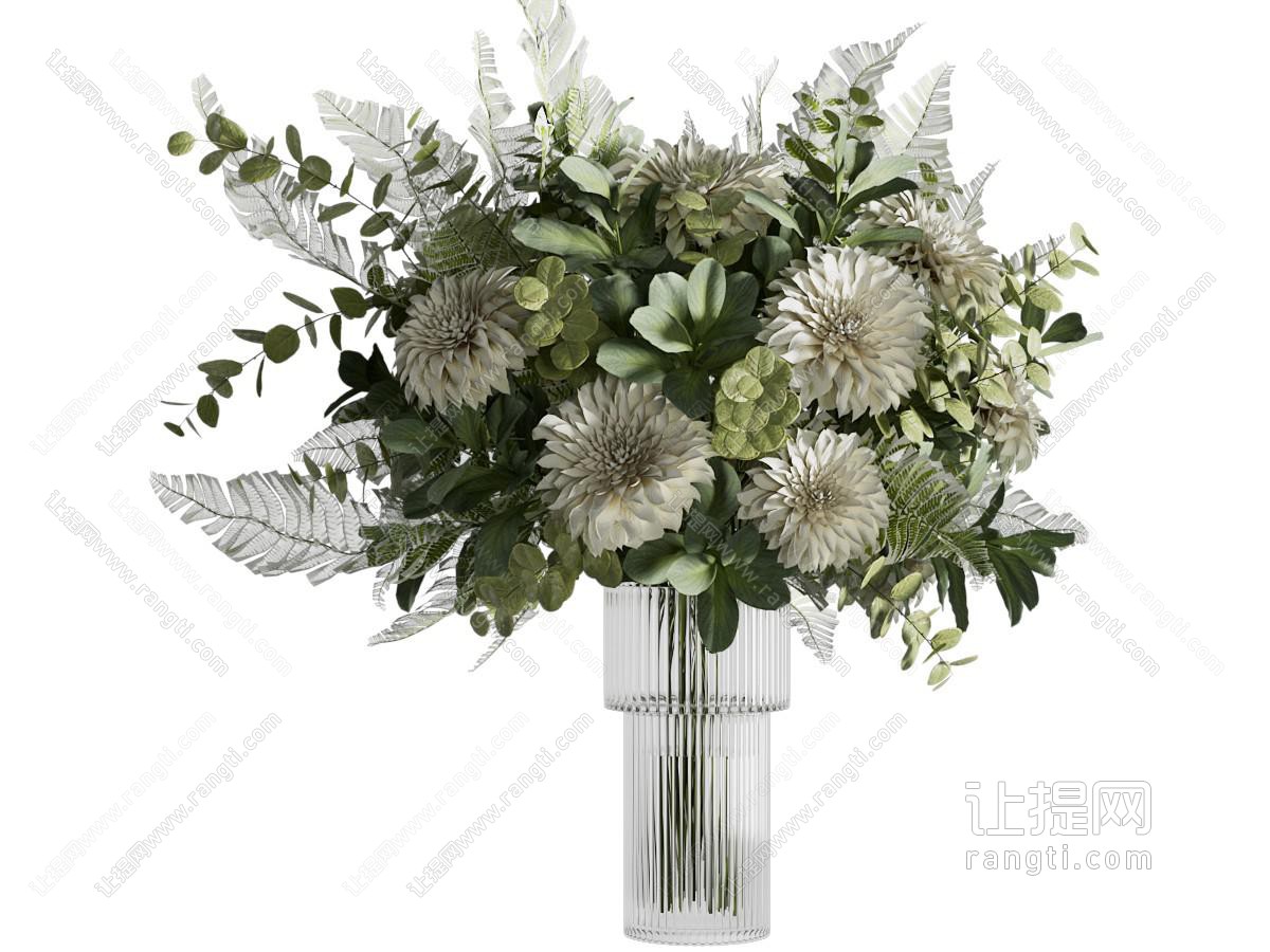 现代花瓶花卉