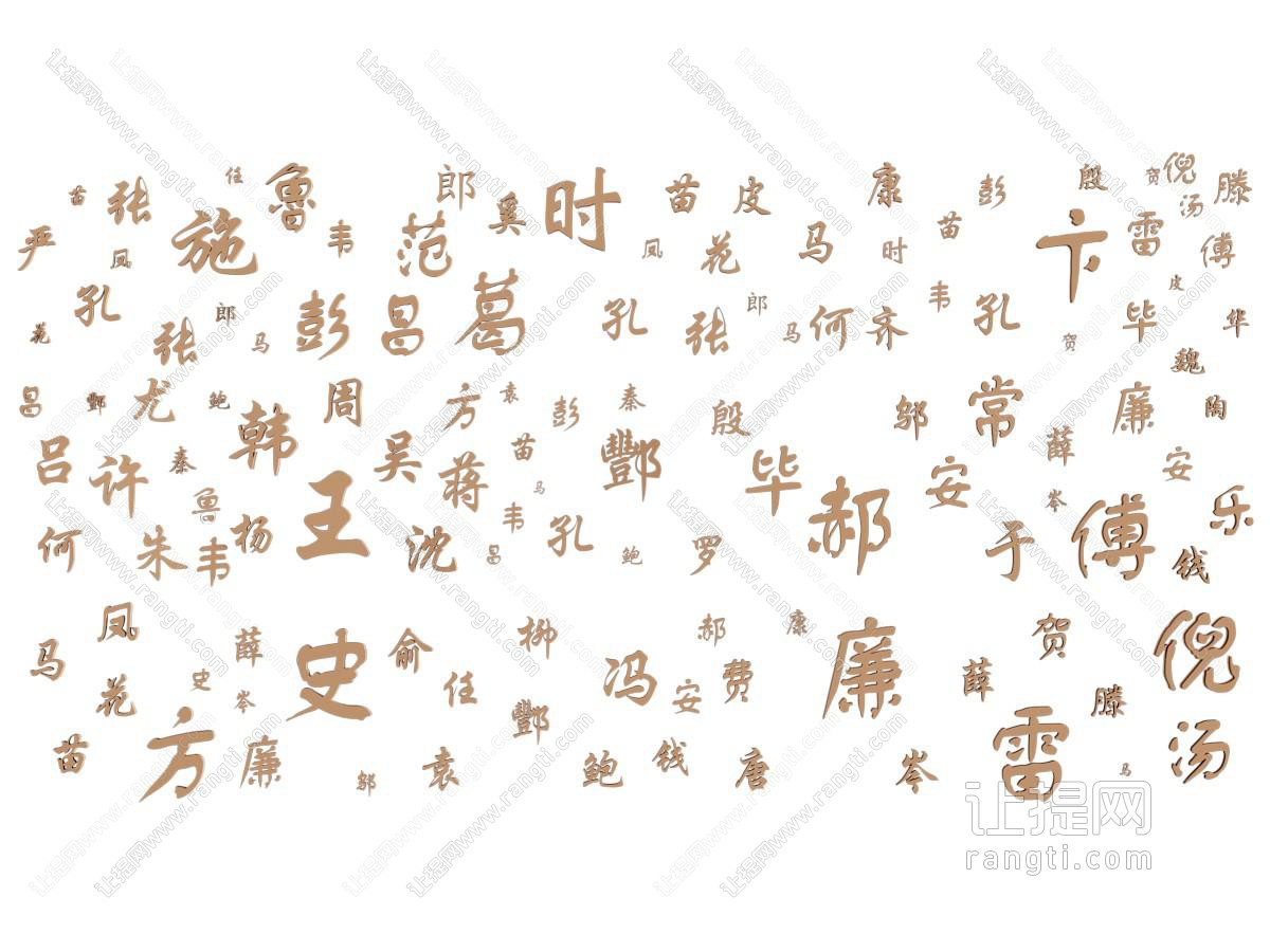 现代百家姓墙饰 装饰字