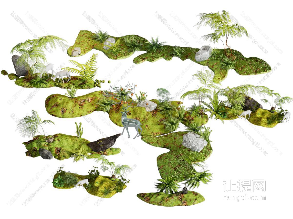 现代苔藓景观 园艺小品
