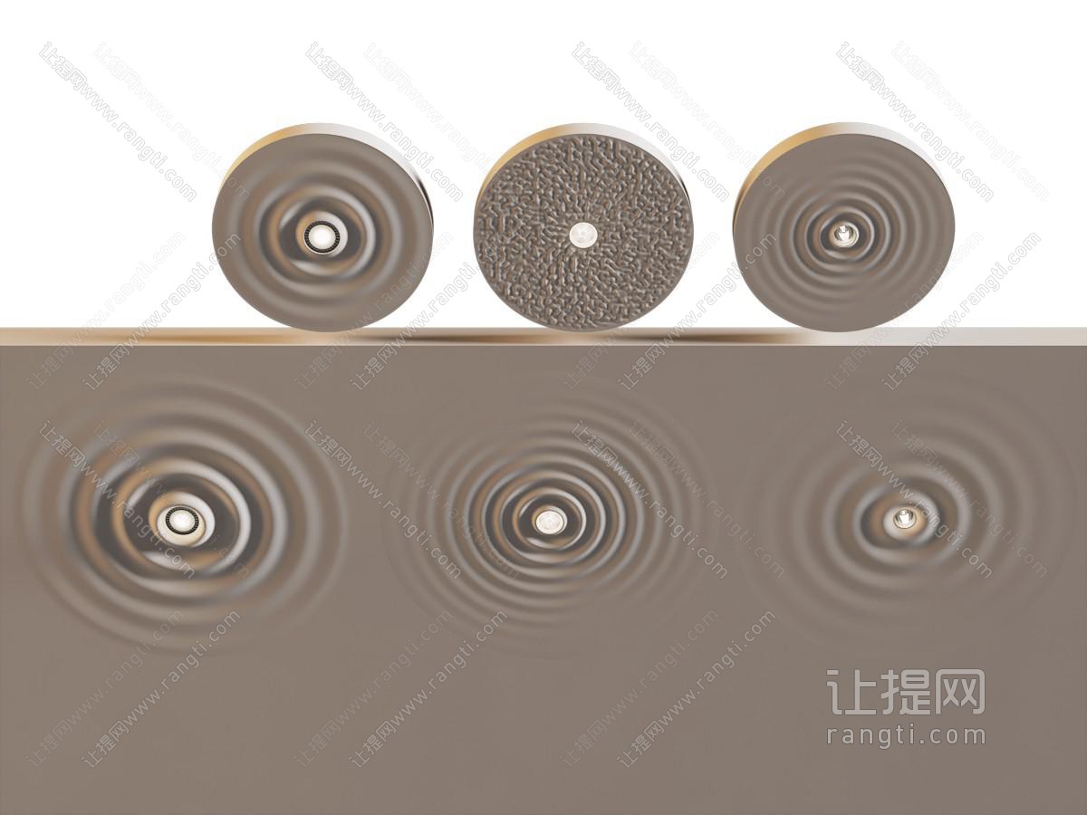 奶油风水波纹筒灯 宅寂圆形筒灯 石膏板灯 一体石膏灯