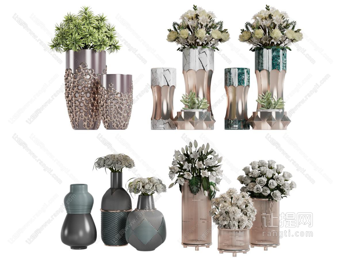 现代轻奢绿植花艺盆栽