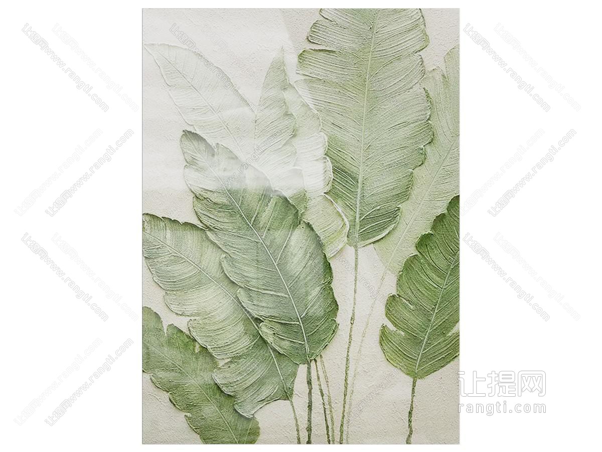 侘寂风简欧挂画 轻奢 绿色 植物