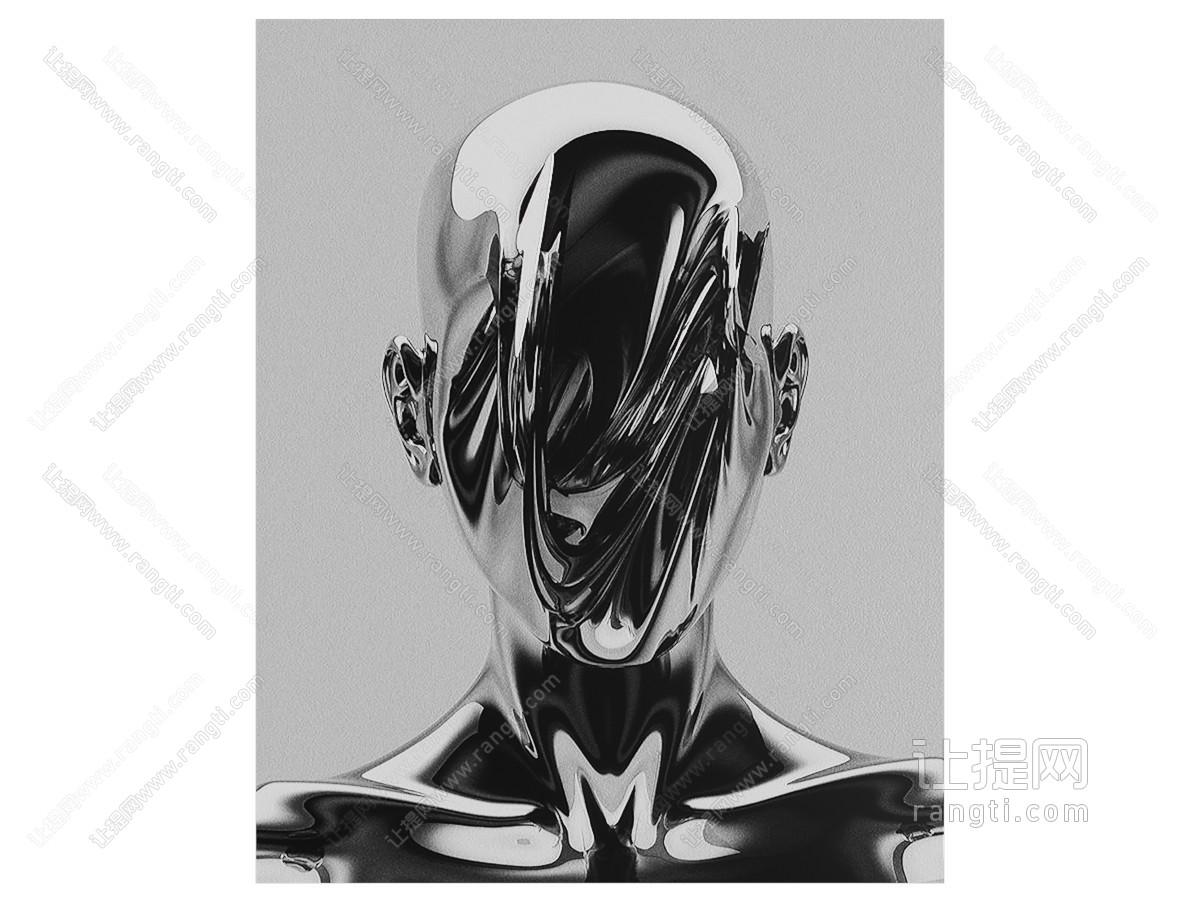 现代金属人抽象装饰挂画