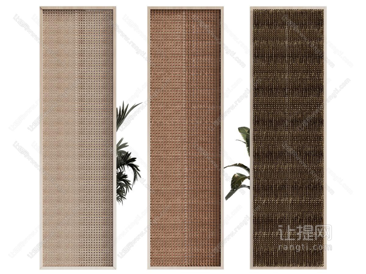 侘寂风隔断 藤编隔断