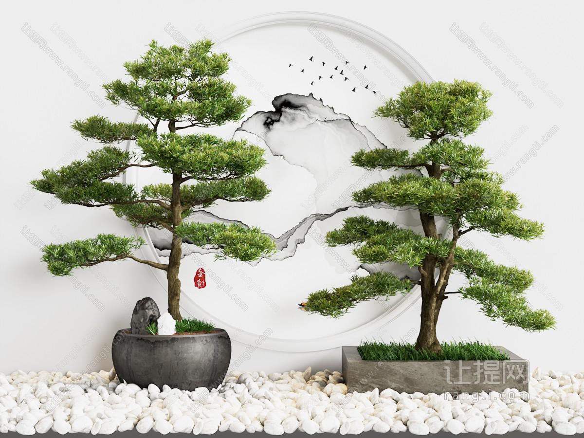 新中式迎客松松树盆景
