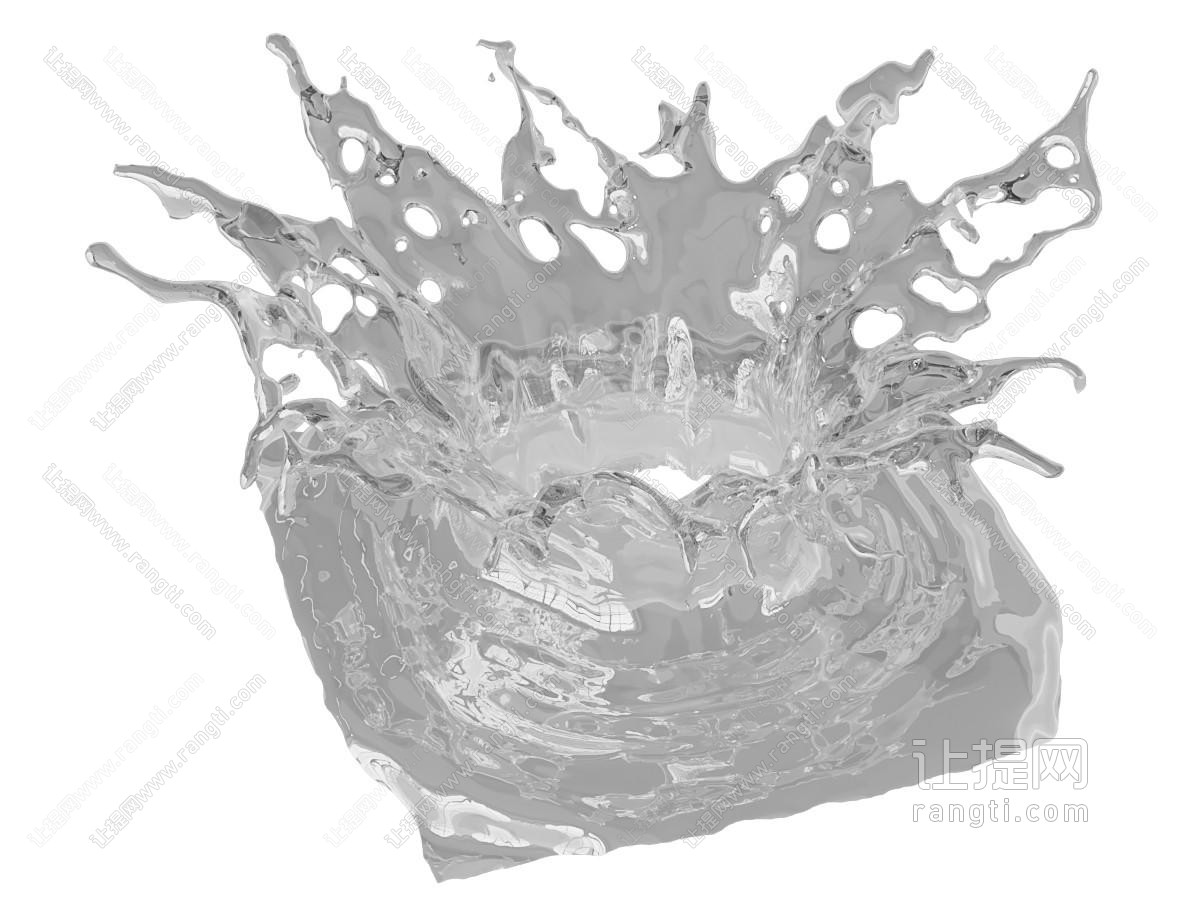 现代假山水景 水滴 水花 水珠