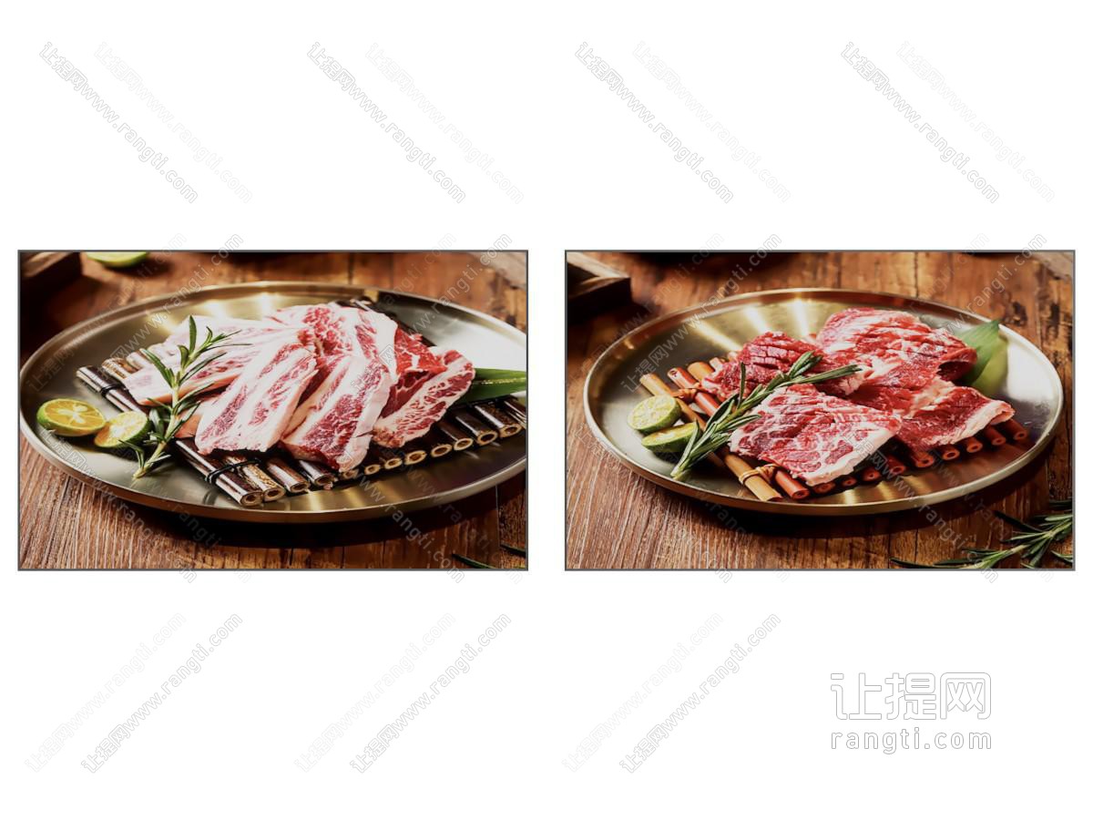 现代盘装五花肉 食物