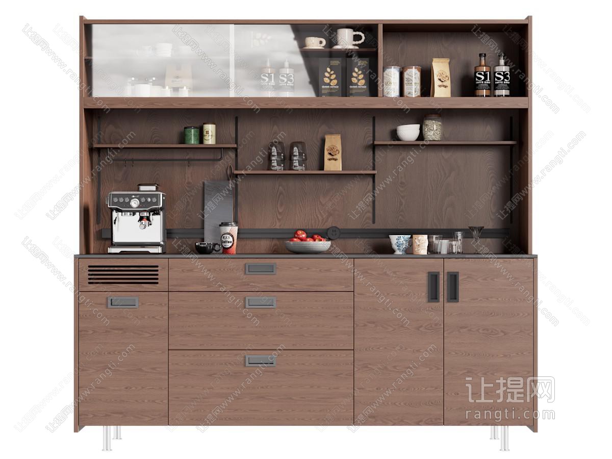 现代中古风餐边柜