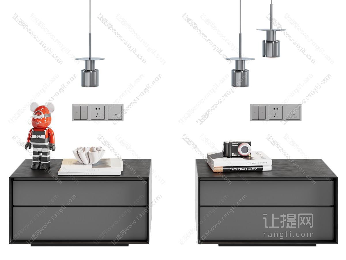 现代床头柜