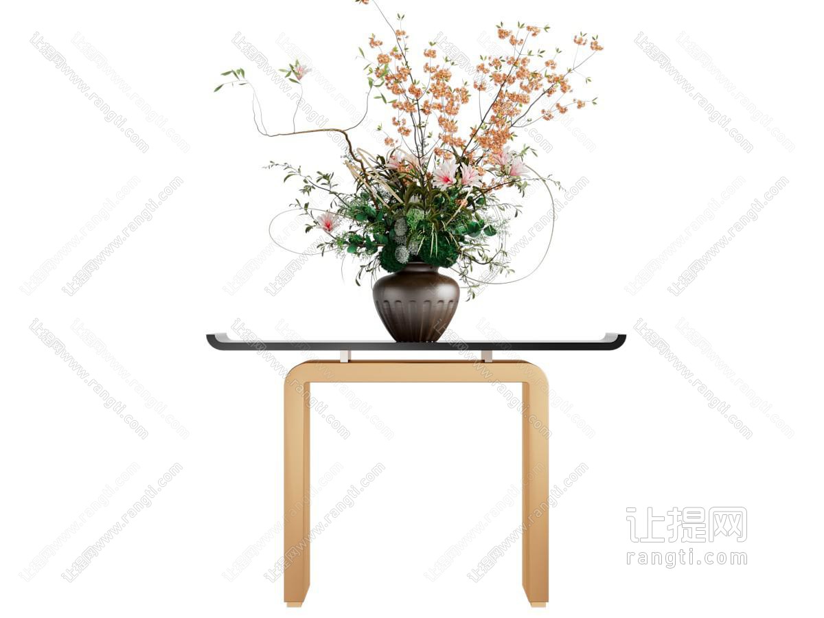 现代陶瓷花瓶花卉 摆件组合