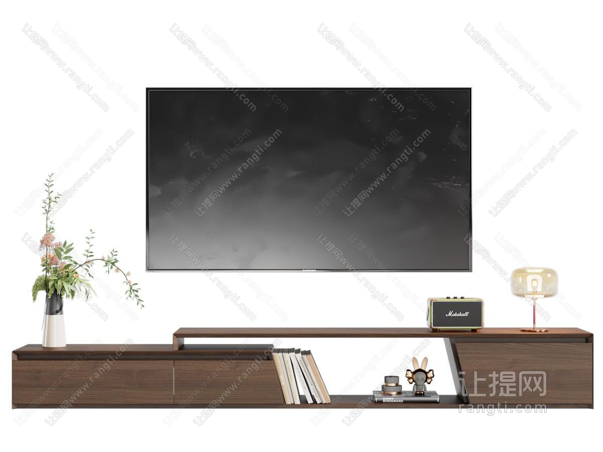 现代中古风电视柜 电视