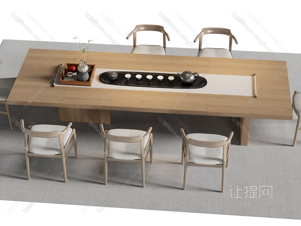 新中式茶桌椅组合