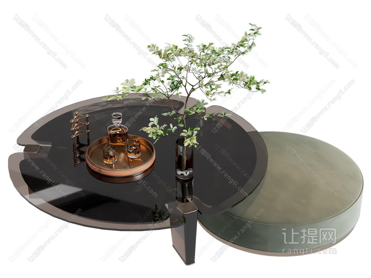 现代圆形茶几
