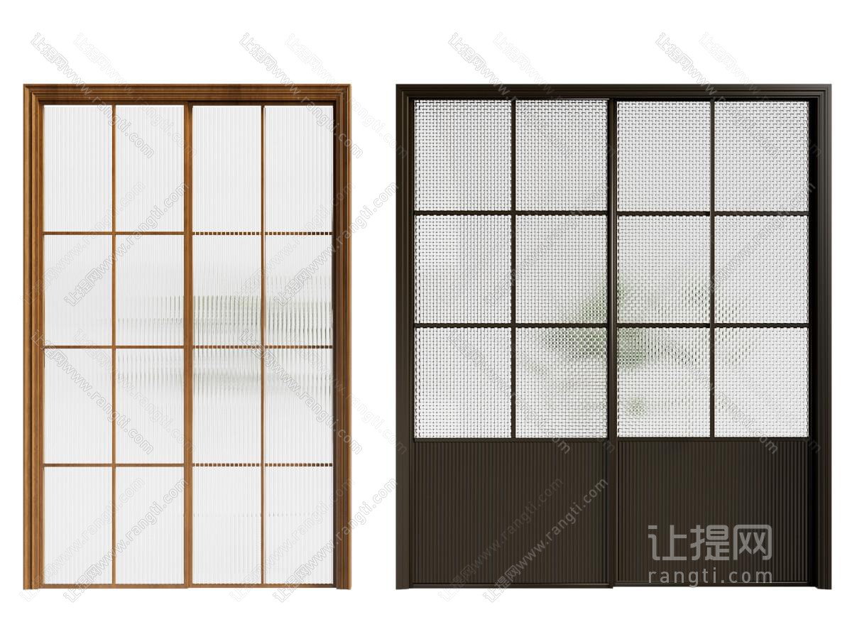 现代玻璃推拉门