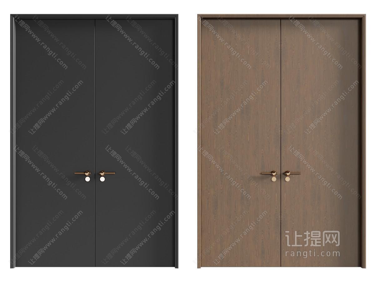 现代房门 木门 双开门 平开门