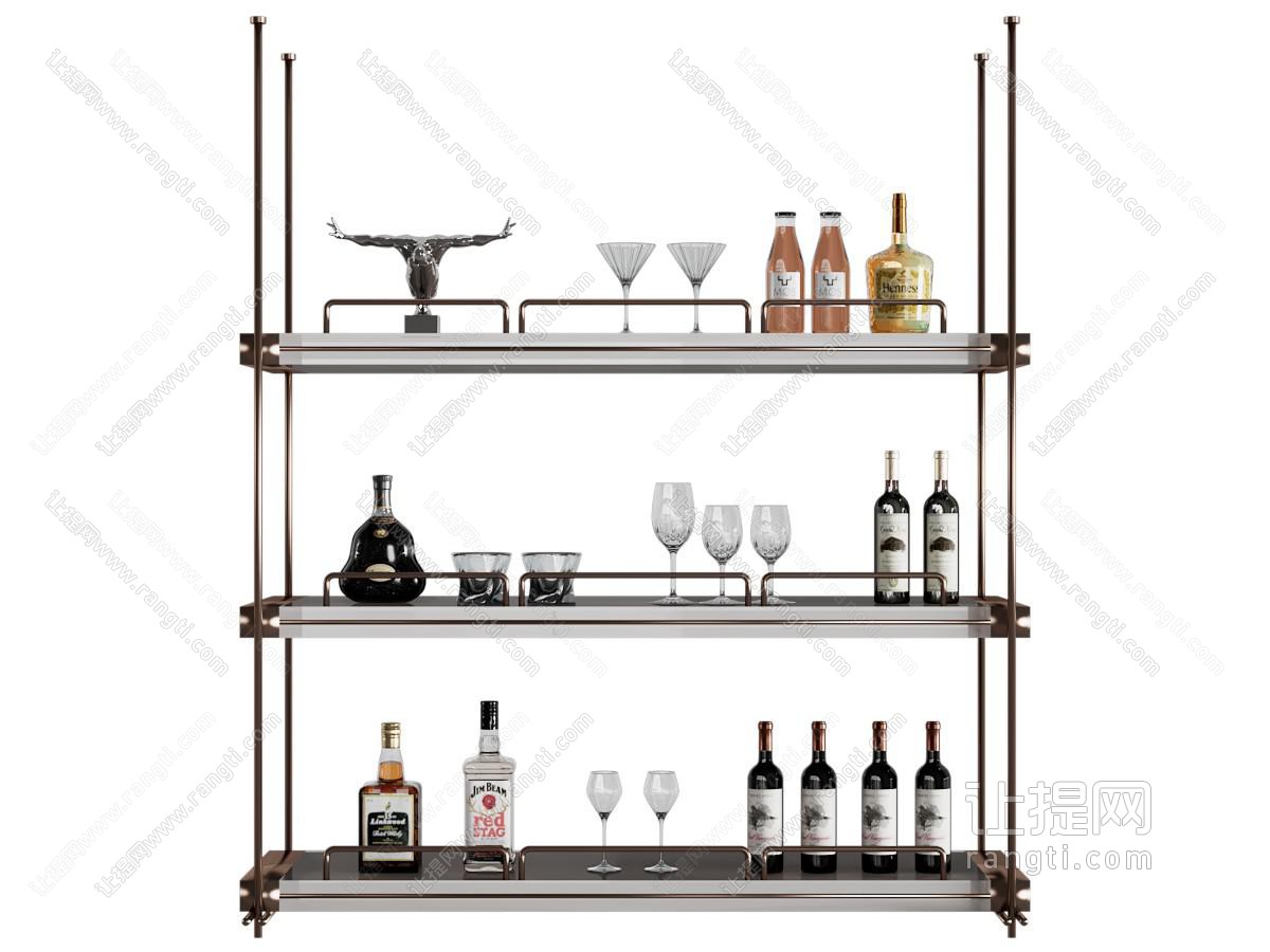 现代酒架 吊架 酒瓶酒杯