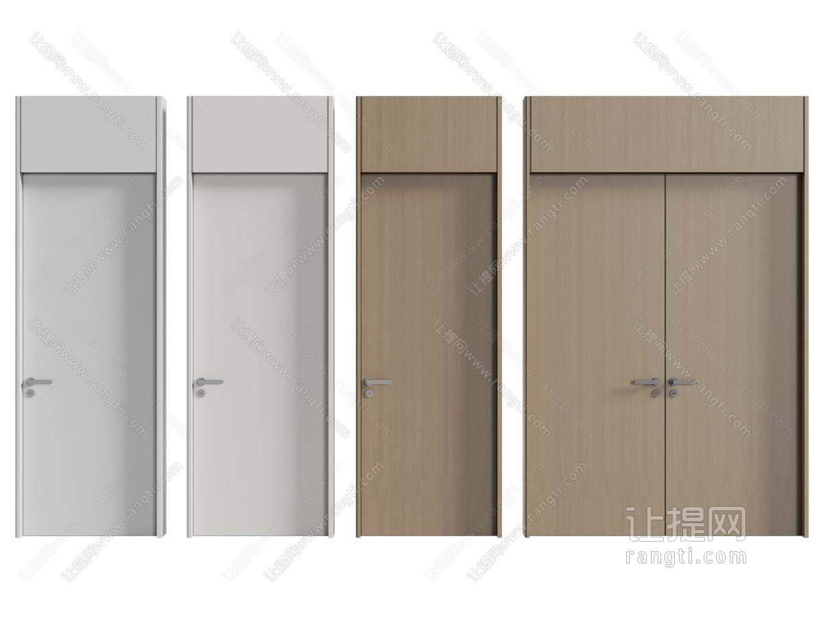 现代木门 房门 双开门 平开门