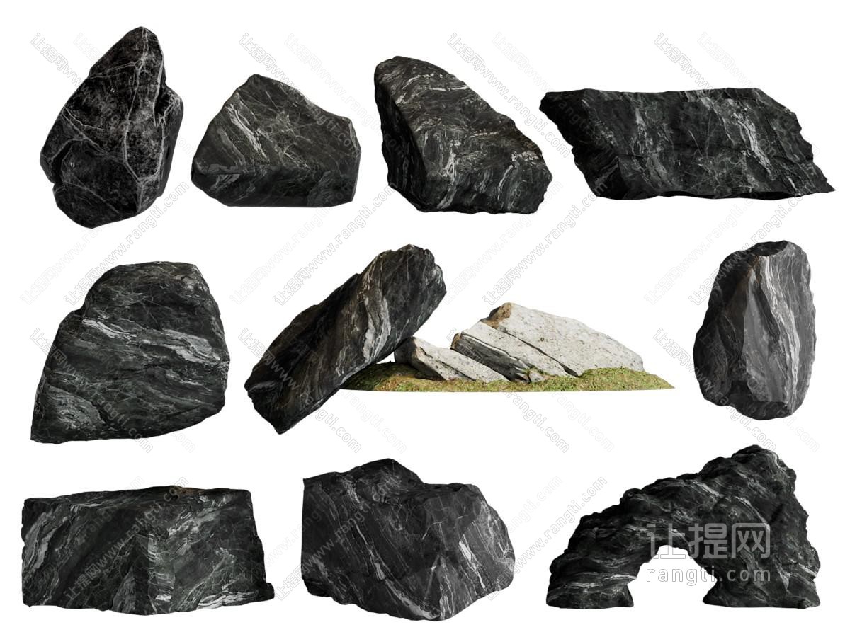 现代石头 岩石 景观石