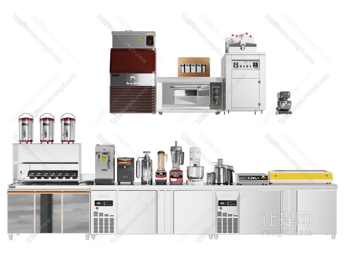 现代咖啡奶茶店工作操作台 工作台