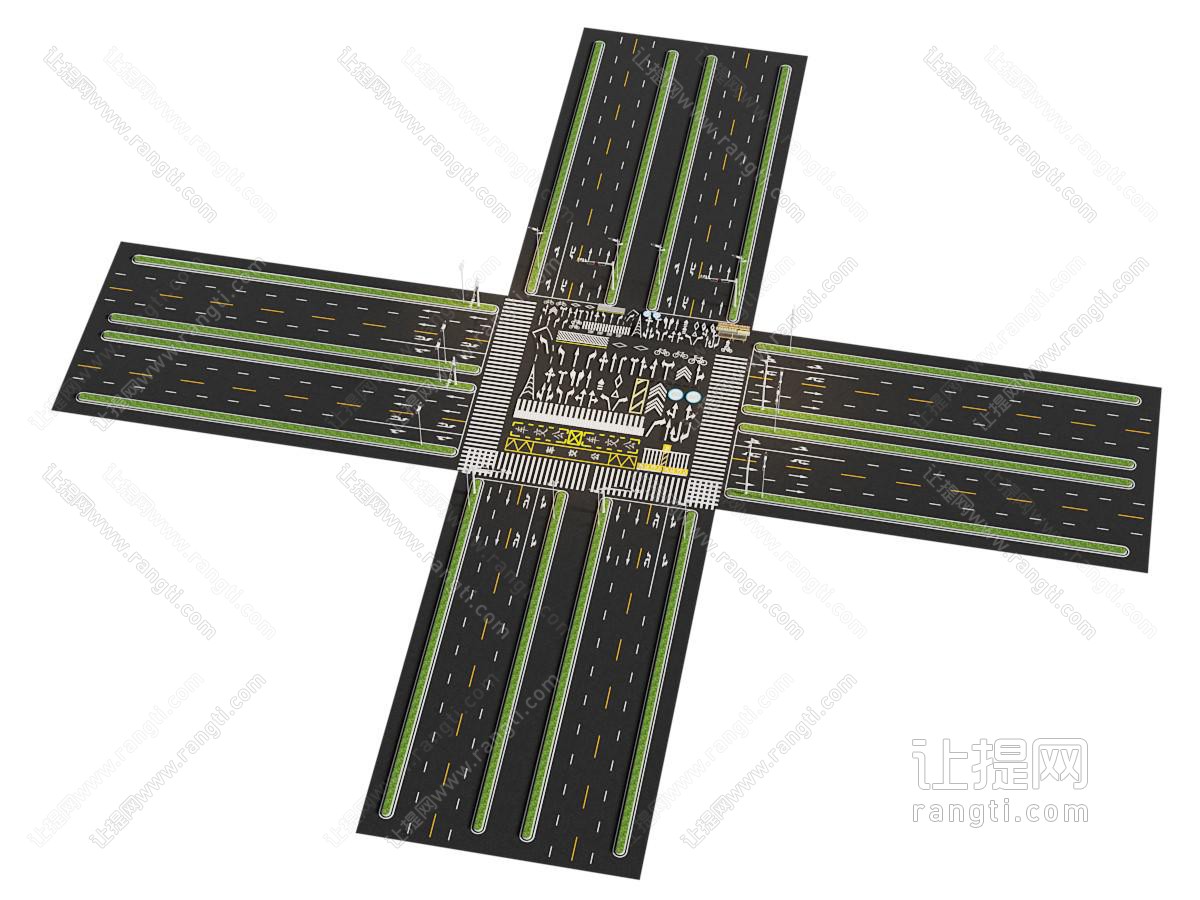 现代道路 十字路口
