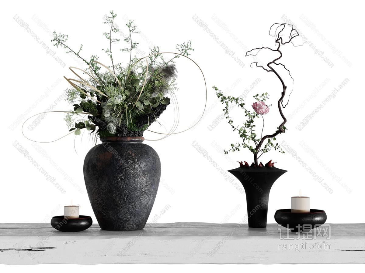 中古风花瓶 花艺 插花 鲜花