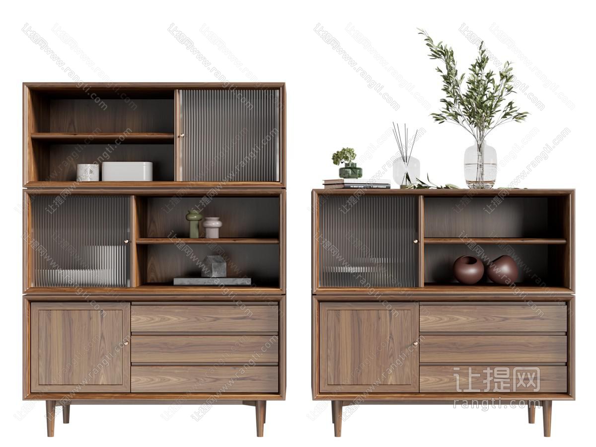 现代中古风餐边柜