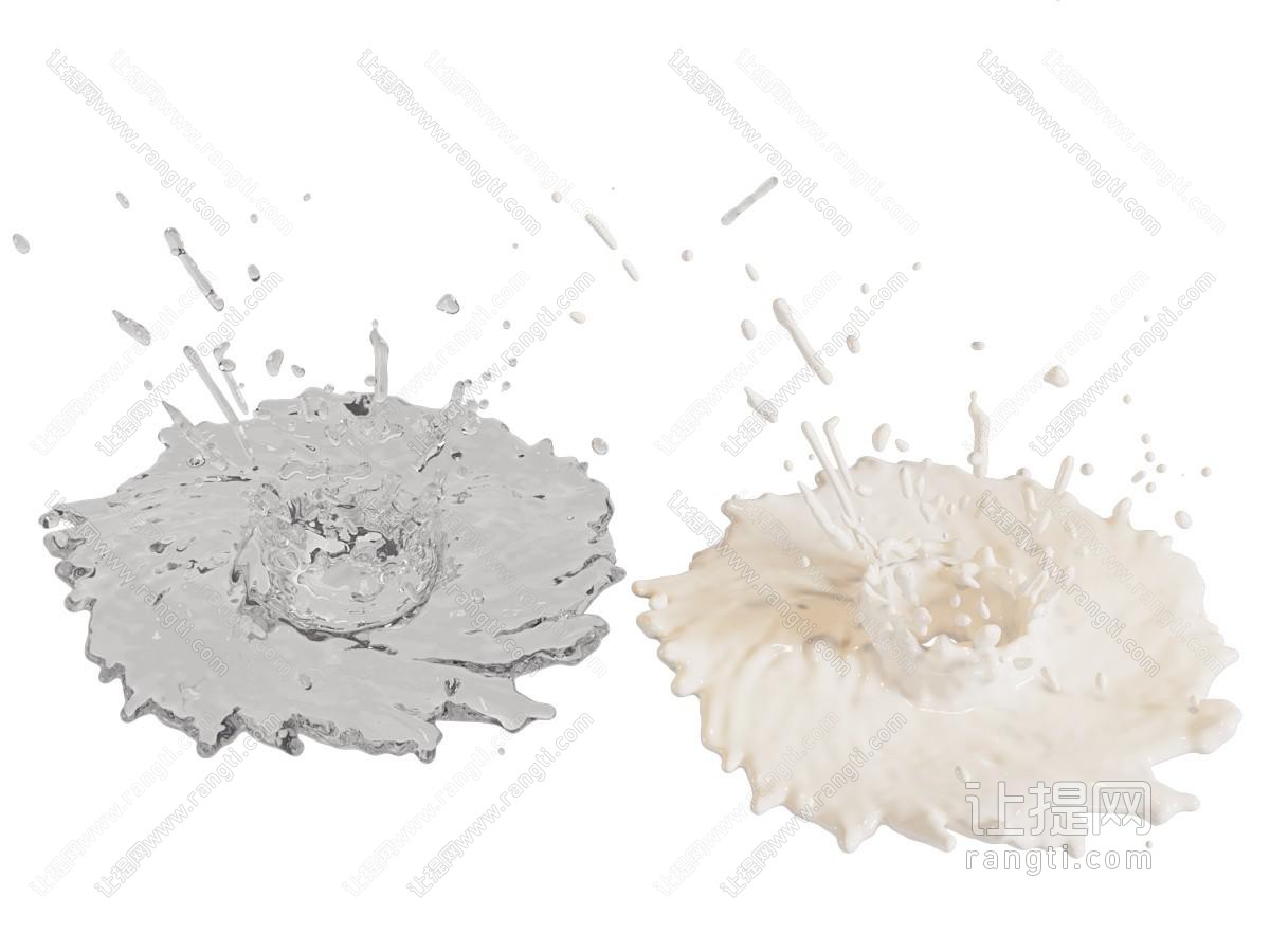 现代水花 牛奶花 液体 流体 水体 水珠 水滴