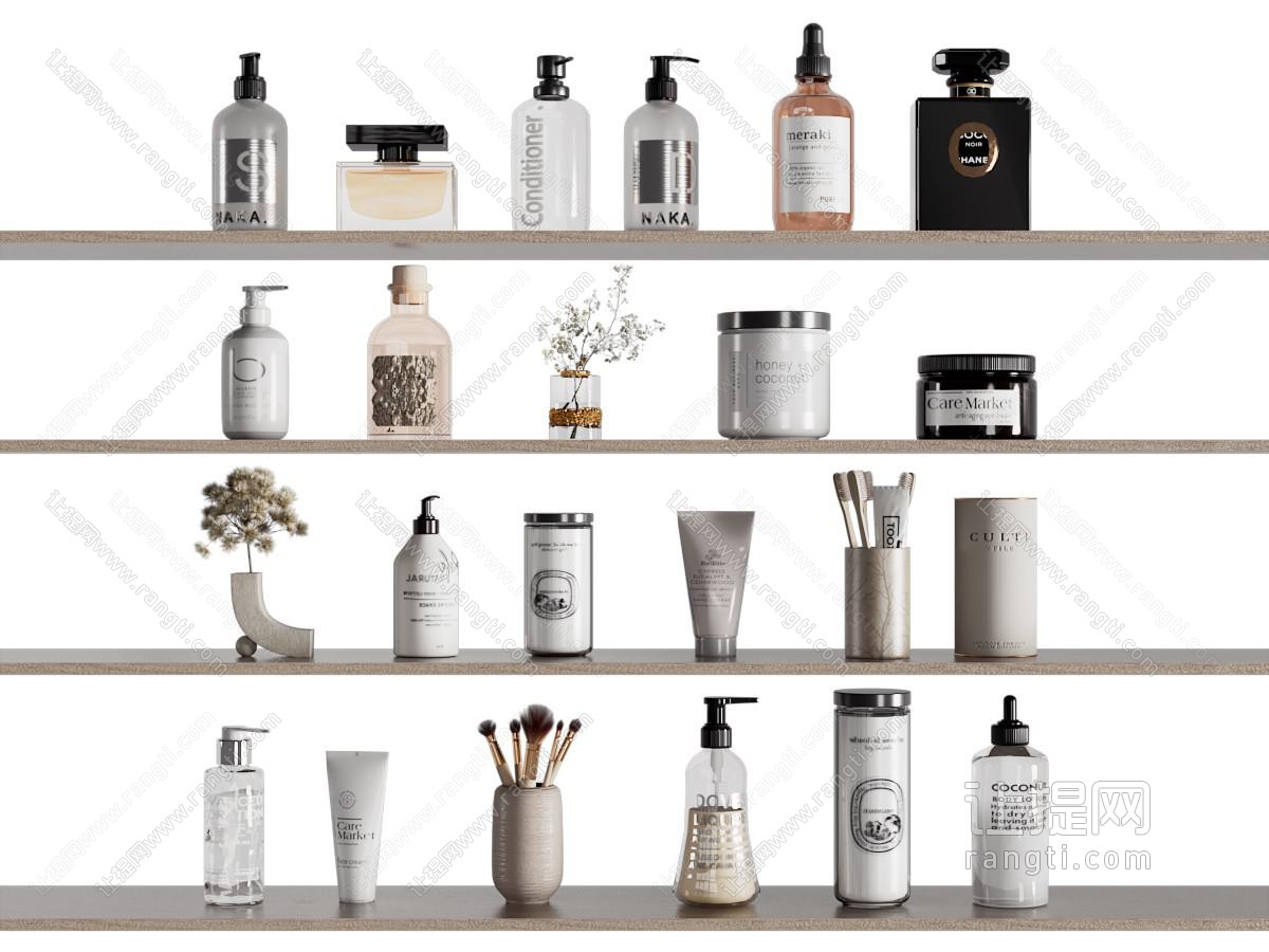 现代护肤品 化妆品摆件组合