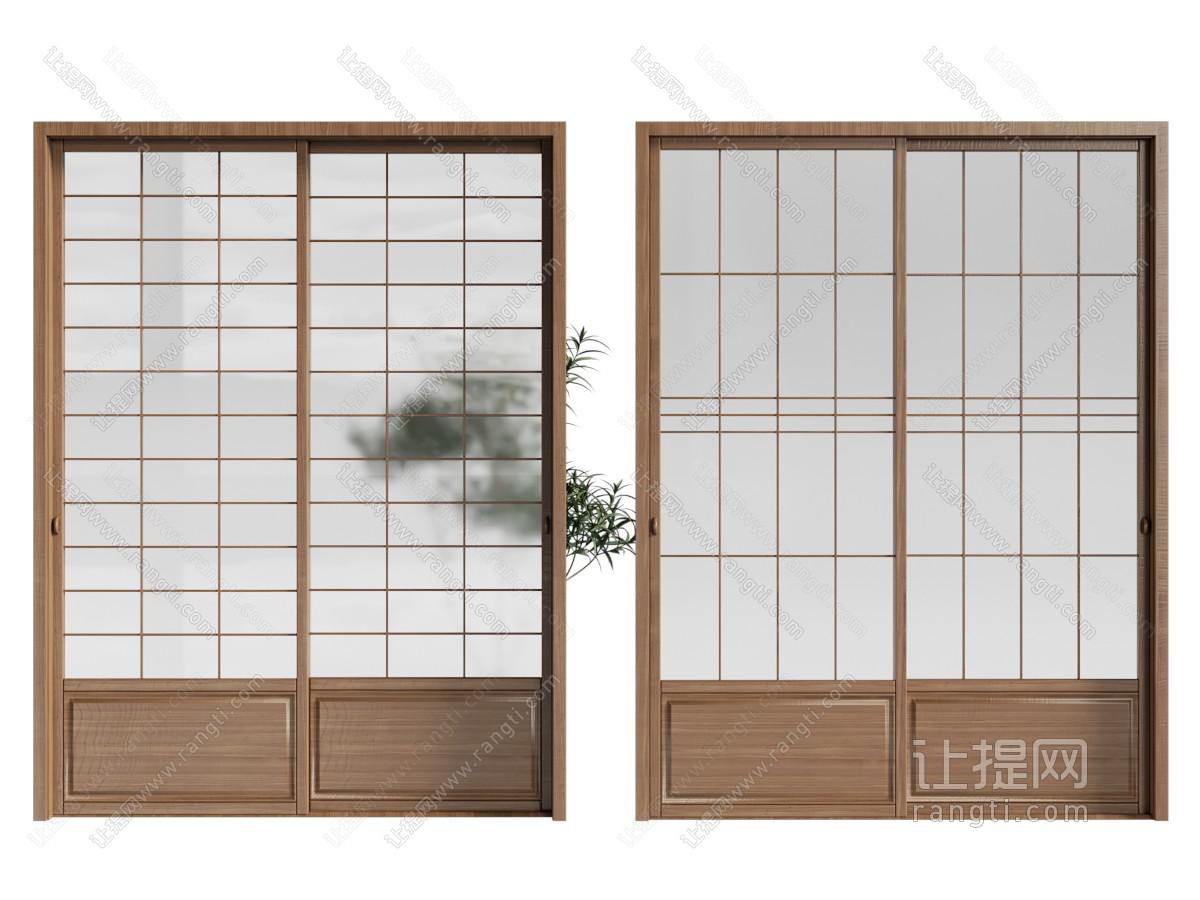 日式推拉门 厨房门 格栅门