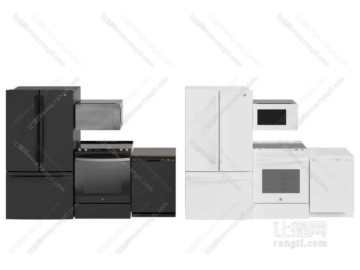 现代电冰箱 烤箱 厨房电器