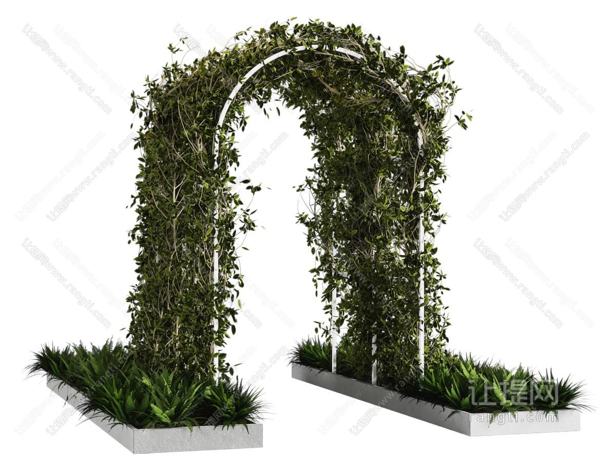现代植物拱门园艺小品