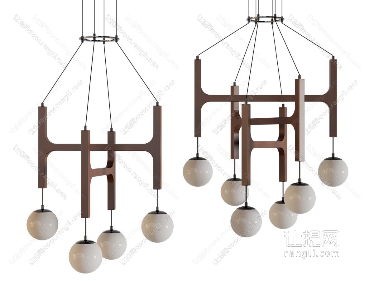 中古风实木吊灯