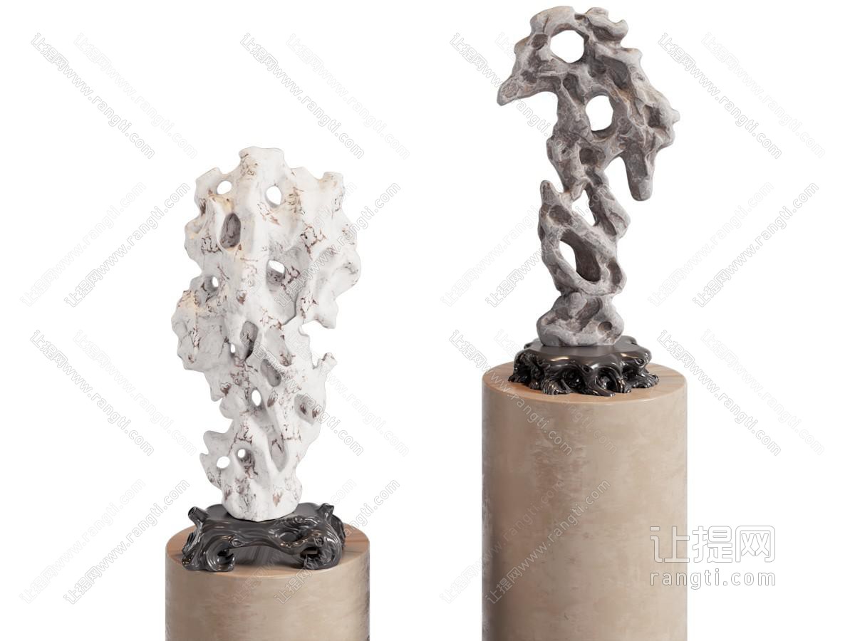 新中式假山 石头雕塑雕刻 摆件组合