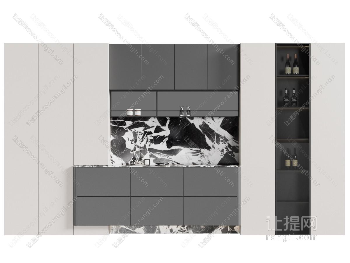 现代冰箱餐边柜 酒柜