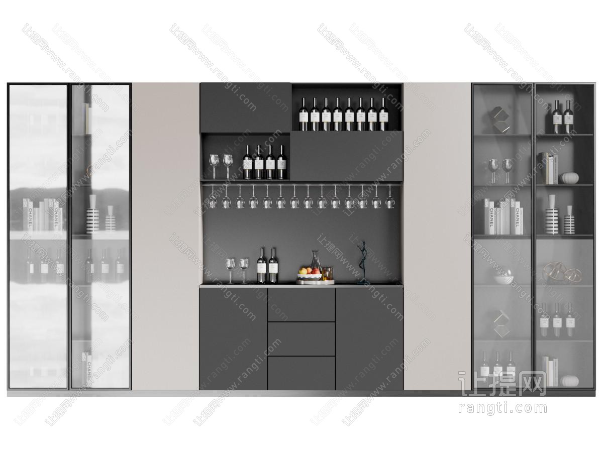 现代酒柜酒杯架