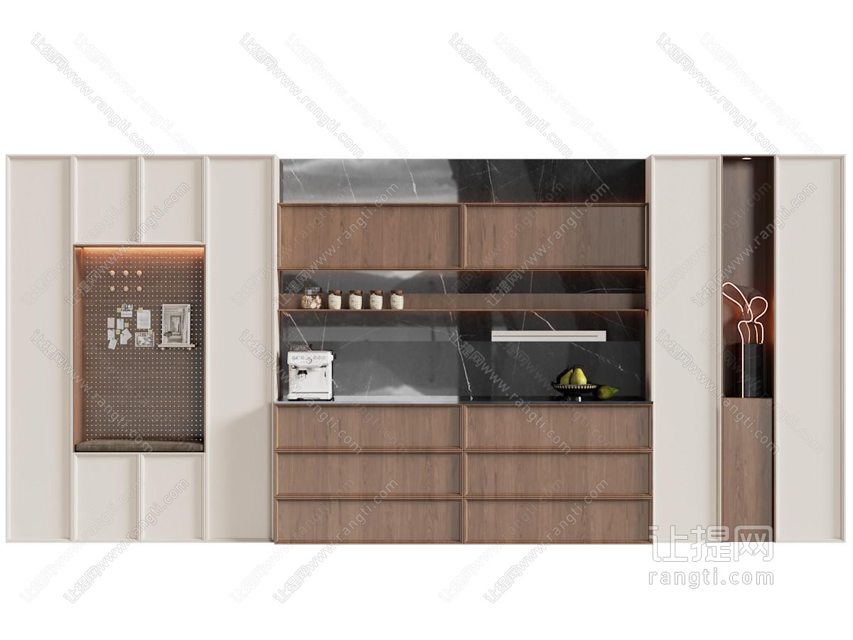 中古风现代餐边柜