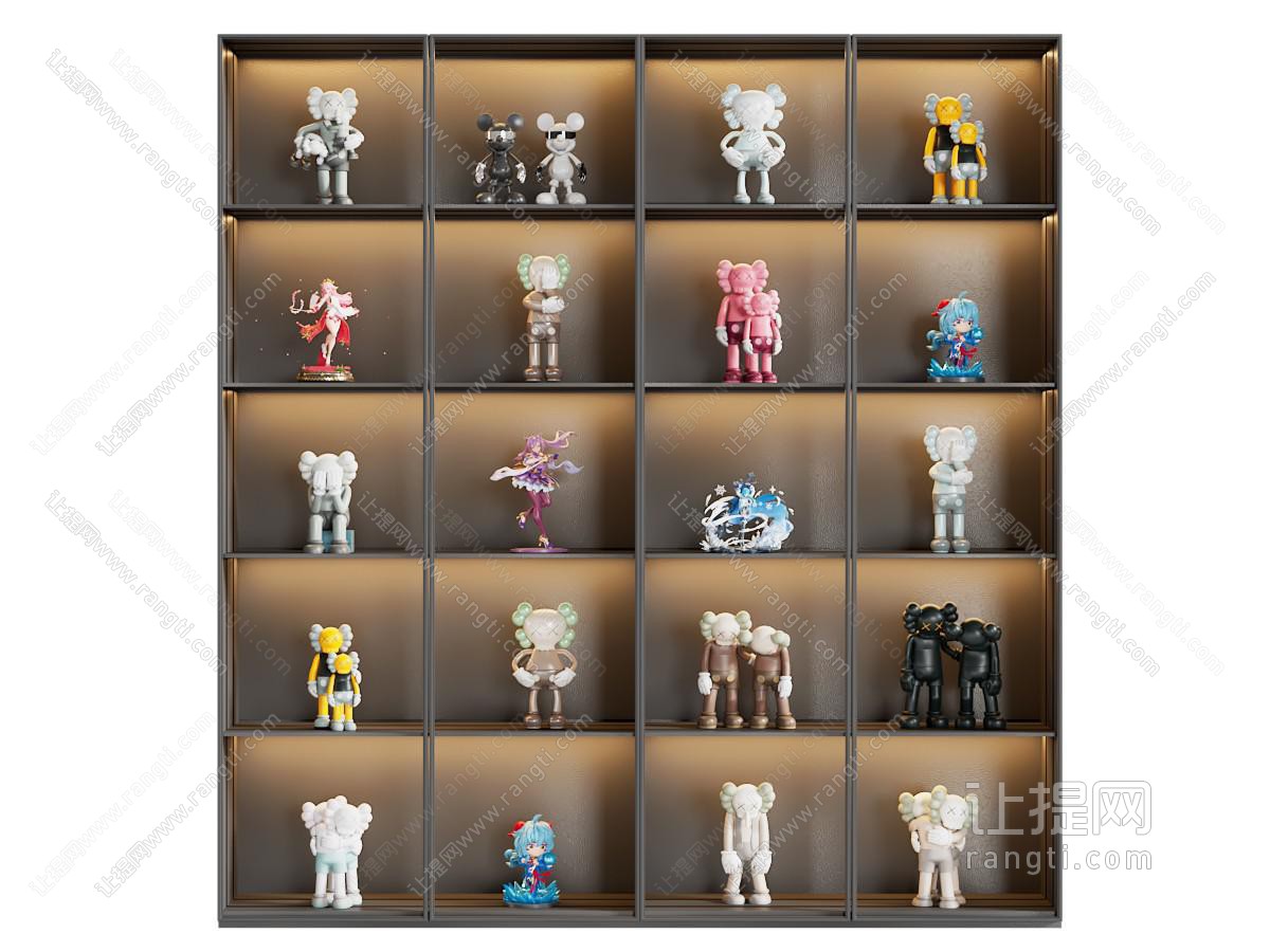 现代玩偶 手办装饰柜 展柜