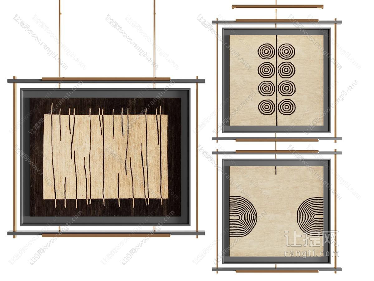 中古风挂画 抽象画 装饰画